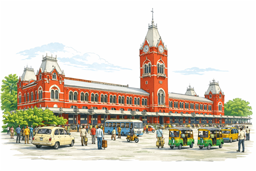 Chennai Central Railway Station — an iconic Gothic Revival landmark of South India